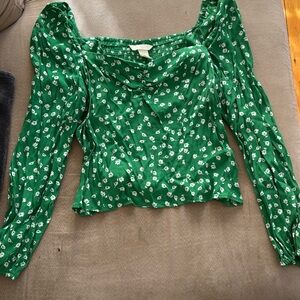 H&M green blouse, sz M